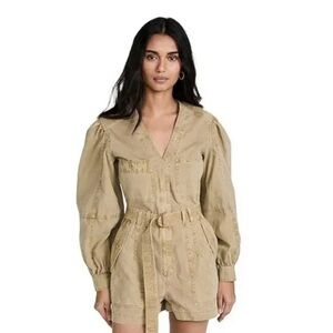 Ulla Johnson Cameron Long Sleeve Denim Playsuit